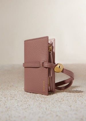 Polène Kayé Card Holder Edition Textured Duo Blush | SN-PLN365074