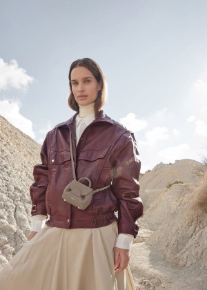 Polène Numéro Un Micro Edition Textured Taupe | SN-PLN364817