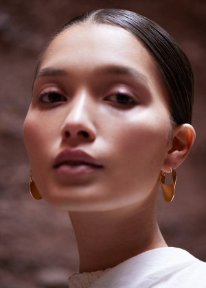 Polène Éole Slim Hoop Earrings Zlaté | SN-PLN364997