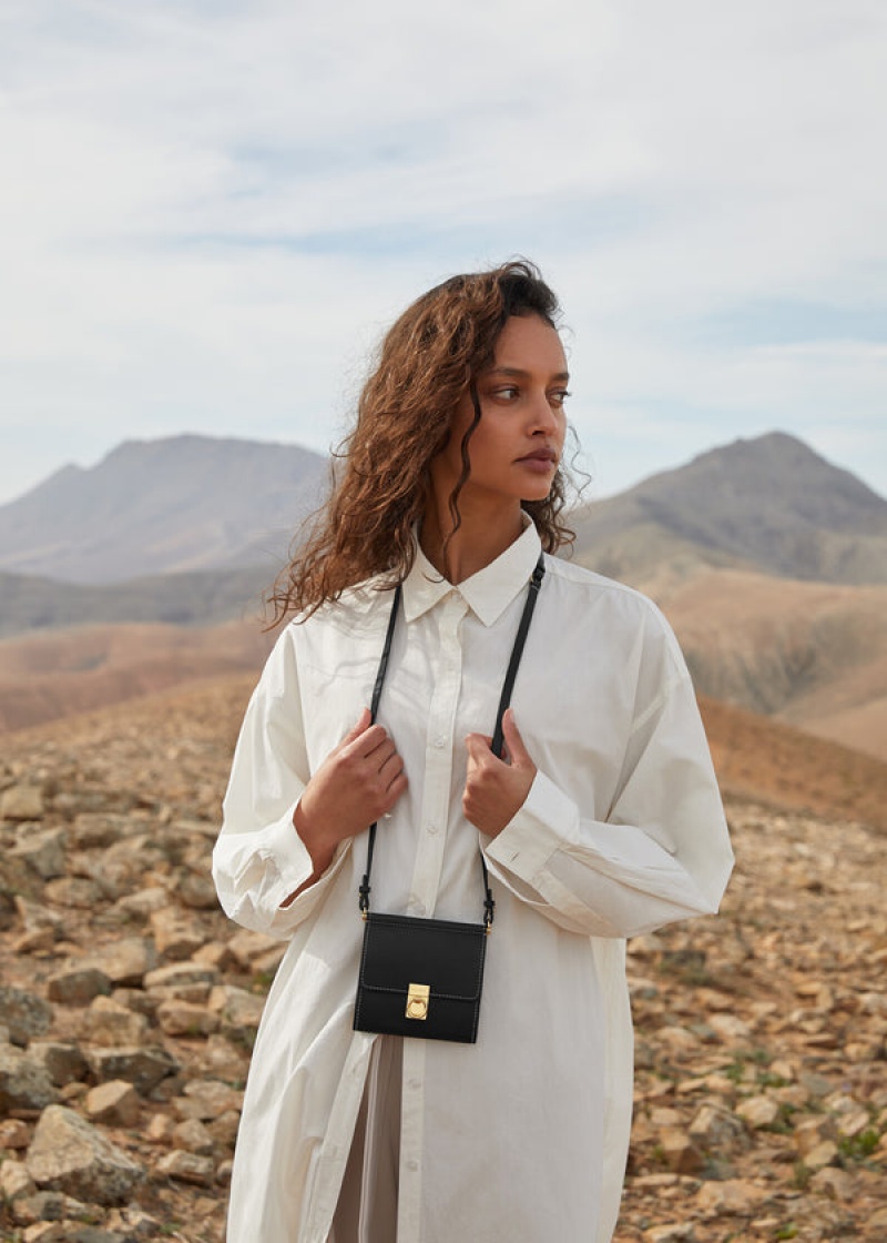 Polène Numéro Sept Crossbody Wallet Černé | SN-PLN364856