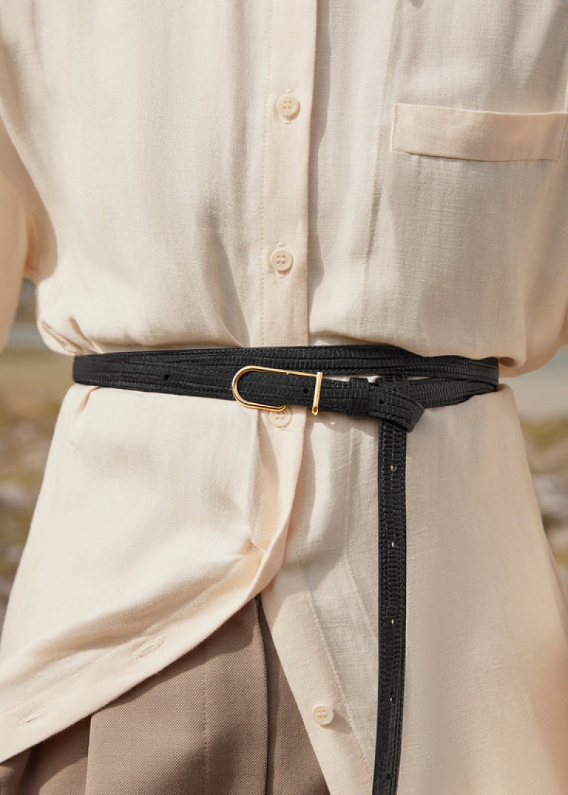 Polène Thin Umi Belt Černé | SN-PLN365059